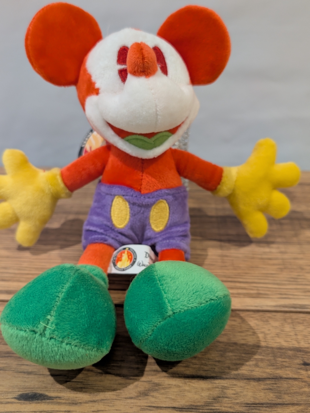 Disney Orange White Purple Plush Mickey Mouse Toy